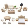 Lot de 23 mini meubles de décoration pour maison de poupée, accessoires de bricolage, y compris salle à manger, salon, chambr