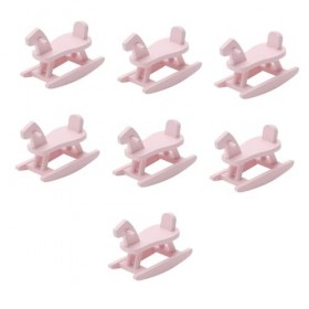 Totority 14 Pièces Accessoires pour Maison De Poupée Mini Cheval À Bascule en Bois Jouet Disposition De La Scène Ornement Déc