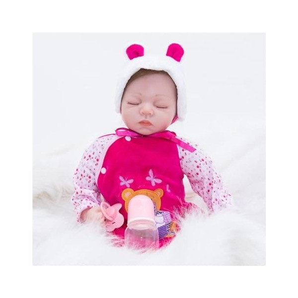 NURII Reborn Baby Doll, 22Pouces 55Cm Fait Main Nouveau-Né Souple en Silicone, avec Accessoires Jouets Coffret Cadeau pour En
