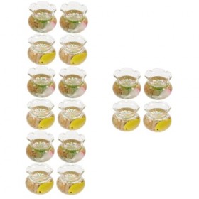 Toyvian 16 Pièces Mini Verre Koi 1 Aquarium à 12 Échelles Bol De Poisson Rouge Miniature Bocal à Poisson Miniature Accessoire