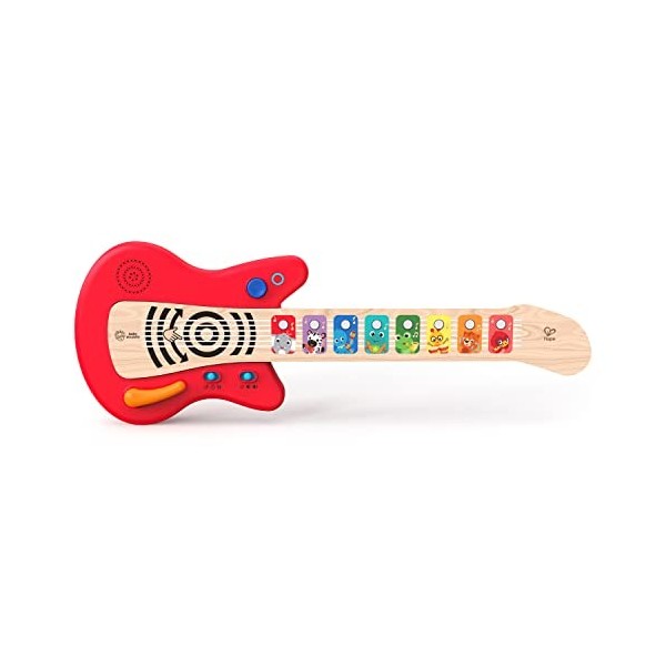 Baby Einstein, Hape, Guitare Électronique Strum Along Songs Magic Touch, jouet musical en bois, 2 modes de jeu, instruments d