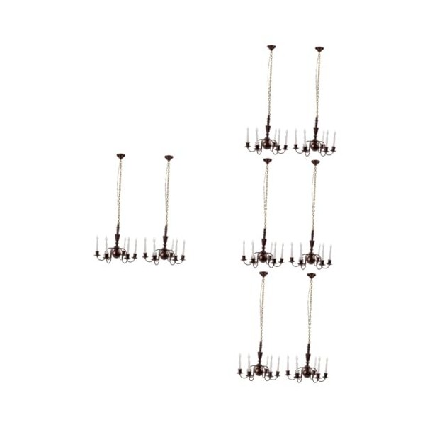 Toyvian 8 Pcs Modèle Lustre Mini Lampe Suspendue Maison De Poupée Lustre Miniature Suspension Lumière Maison De Poupée Éclair