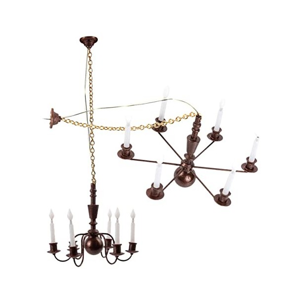 Toyvian 8 Pcs Modèle Lustre Mini Lampe Suspendue Maison De Poupée Lustre Miniature Suspension Lumière Maison De Poupée Éclair