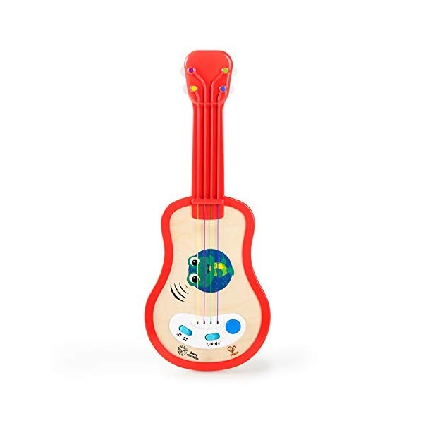 Baby Einstein, Hape, Guitare Électronique Strum Along Songs Magic Touch, jouet musical en bois, 2 modes de jeu, instruments d