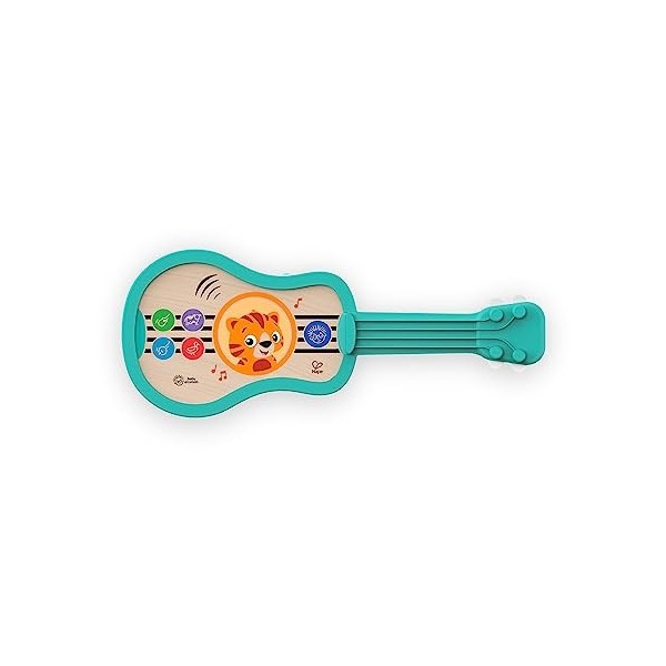 Baby Einstein, Hape, Guitare Électronique Strum Along Songs Magic Touch, jouet musical en bois, 2 modes de jeu, instruments d