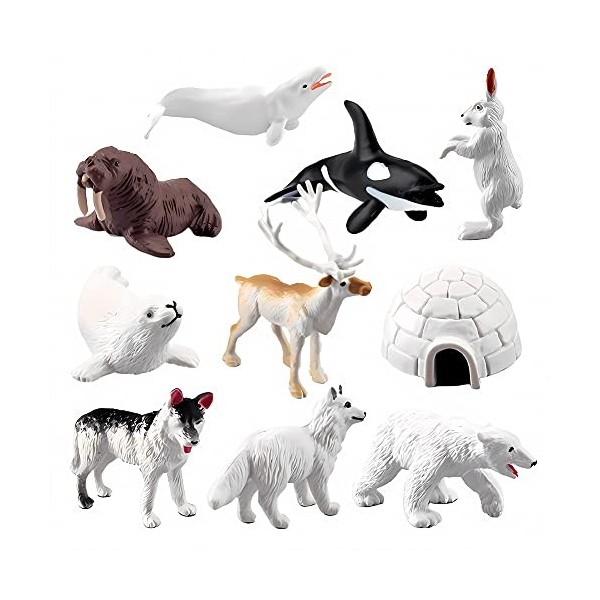 Jeu de Figurines danimaux Polaires Figurines danimaux Marins Figurines danimaux Polaires Réalistes en Plastique Pour les f