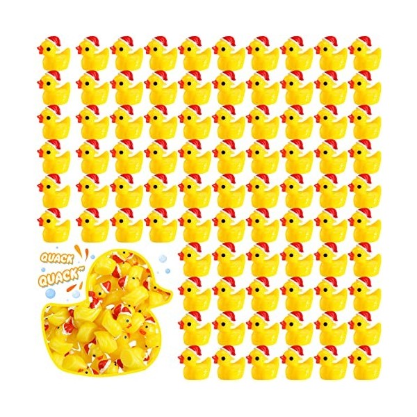 Lot de 250 mini canards de Noël miniatures en résine pour décoration de jardin, aquarium, maison de poupée, perles pour acces