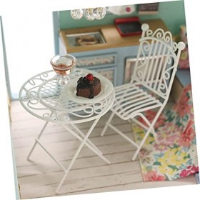 ifundom 5 Ensembles Table Et Chaise De Simulation Accessoire De Maison Miniature Meubles De Maison De Poupée Accessoires De M