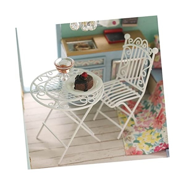 ifundom 5 Ensembles Table Et Chaise De Simulation Accessoire De Maison Miniature Meubles De Maison De Poupée Accessoires De M