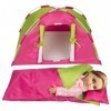 Dress Along Dolly Tente de camping pour poupée avec sac de couchage et oreiller – Meuble pour poupées American Girl et poupée