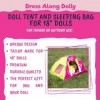 Dress Along Dolly Tente de camping pour poupée avec sac de couchage et oreiller – Meuble pour poupées American Girl et poupée