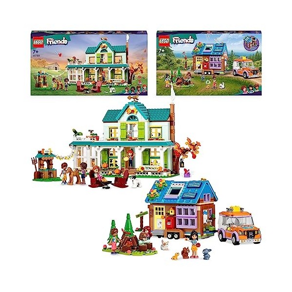 LEGO Friends Pack Maison de Poupées : Inclut La Maison d’Autumn 41730 et La Mini Maison Mobile 41735 , Jouets Créatifs pou