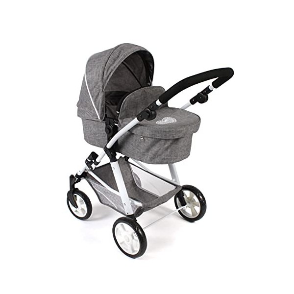 Bayer Chic 2000 - Poussette combinée Nele, 2 en 1 pour Enfants de 4 à 8 Ans, Jeans Gris