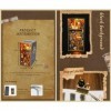 Kisoy Mira Magic House Kit miniature à monter soi-même pour coin de livre avec puzzle en bois 3D, support de livre manuel pou