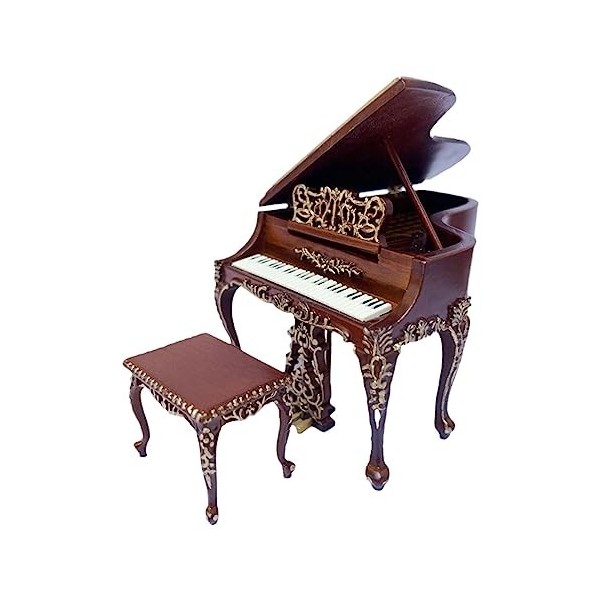 predolo Modèle de Simulation 1:12 Modèle Miniature 1/12 avec décor de scène de Tabouret Piano Miniature 1/12 avec Chaise pour