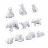 TOYANDONA Lot de 10 Figurines dours Polaire en résine, Animaux Polaires, Jouets éducatifs pour Collection daccessoires éduc