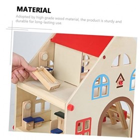 Vaguelly 1 Ensemble Maison De Jeu Maison Miniature en Bois Jouets dapprentissage pour Tout-Petits Artisanat Fait À La Main C