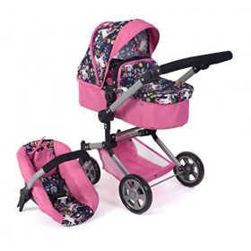 Bayer Chic 2000 - Poussette pour poupée Linus, Poussette combinée 3 en 1 pour Enfants de 4 à 8 Ans, Lot de Poussette de poupé