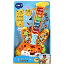 VTech - Guitare Électrique Tigre - Jungle Rock – Guitare Bébé / 2-5 Ans – Version FR