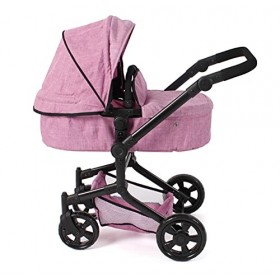 Bayer Chic 2000 - Poussette combinée 3 en 1 Linus, pour Enfants de 4 à 8 Ans, Ensemble de poussettes pour poupées, Rose