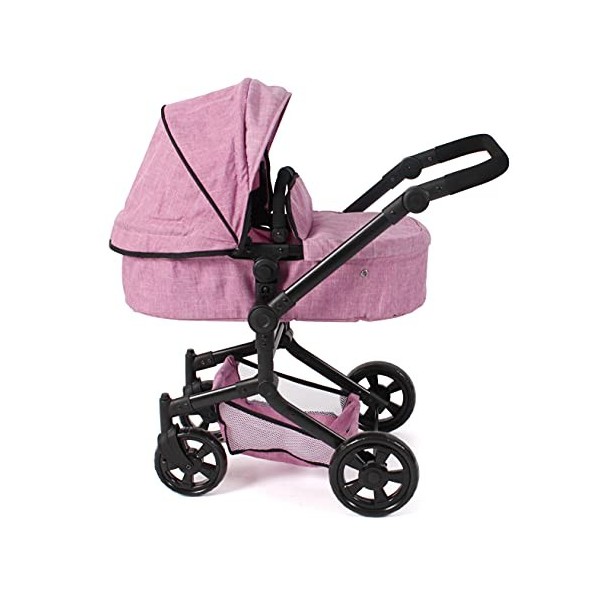 Bayer Chic 2000 - Poussette combinée 3 en 1 Linus, pour Enfants de 4 à 8 Ans, Ensemble de poussettes pour poupées, Rose