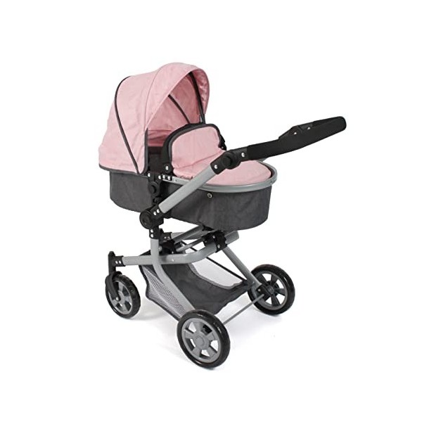 Bayer Chic 2000 - Poussette combinée Mika, 2 en 1 pour Enfants de 4 à 8 Ans, mélange Anthracite/Rose 595-81