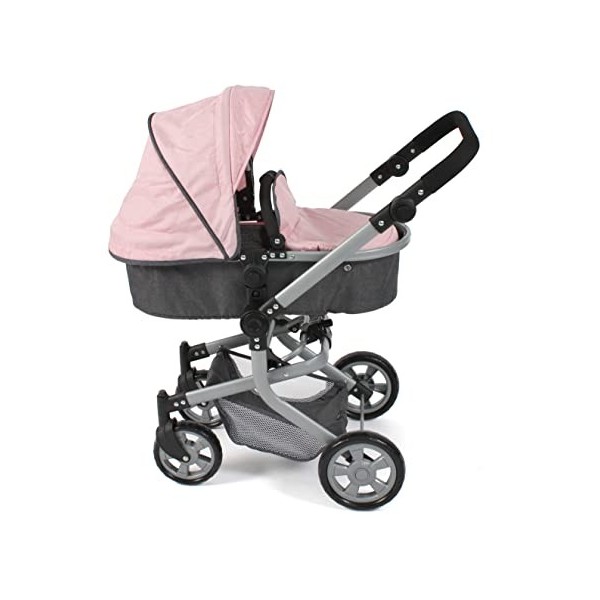 Bayer Chic 2000 - Poussette combinée Mika, 2 en 1 pour Enfants de 4 à 8 Ans, mélange Anthracite/Rose 595-81