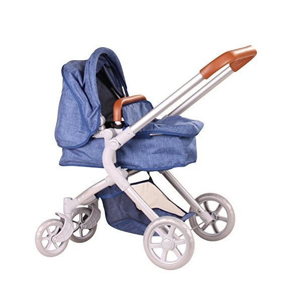 Götz 2865 Gotz 3402865 Landau 2 en 1 en Denim pour poupée jusquà 50 cm Convient aux Enfants à partir de 3 Ans Multicolore