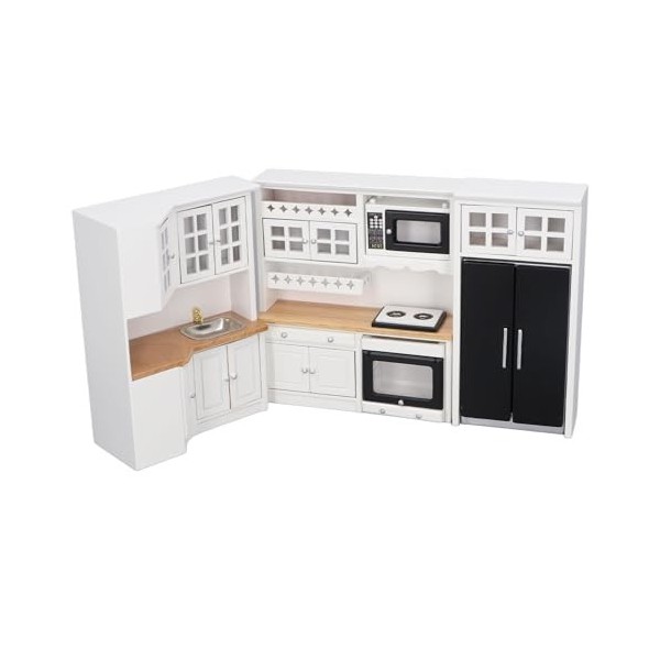 Ensemble de Cuisine Miniature Exquis pour Maison de Poupée avec équipement Multifonctionnel – Matériaux de qualité, jouabilit