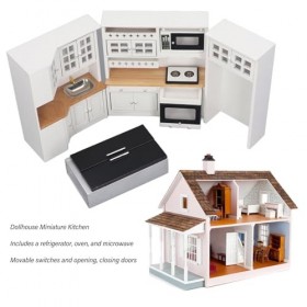 Ensemble de Cuisine Miniature Exquis pour Maison de Poupée avec équipement Multifonctionnel – Matériaux de qualité, jouabilit