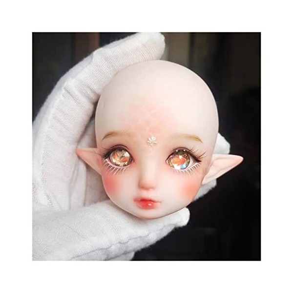 GUISHANLI 1/6 de coiffage de Maison de poupée DIY Mini Accessoires Mignons bjd poupées têtes Toys Elfe tête Chauve Nue poupée