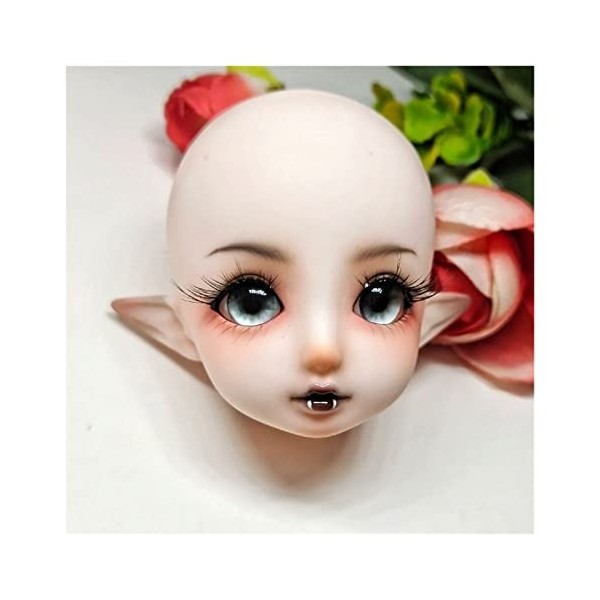 GUISHANLI 1/6 de coiffage de Maison de poupée DIY Mini Accessoires Mignons bjd poupées têtes Toys Elfe tête Chauve Nue poupée