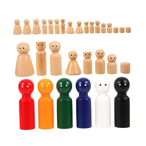 SEWACC Jouet Pour Enfants 120 Pcs Marionnettes Peintes Jouets Pour Enfants Garçons Accessoires Bois Enfant Artisanat Pour Enf