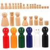 SEWACC Jouet Pour Enfants 120 Pcs Marionnettes Peintes Jouets Pour Enfants Garçons Accessoires Bois Enfant Artisanat Pour Enf