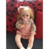 Reborn Toddler Doll Girl 24 Pouces 60cm Réaliste Doux Silicone Pondéré Nouveau-Né Bébés Poupées avec Cheveux Blonds pour Enfa
