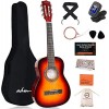 ADM 1/4 Guitare pour Enfants Guitare de Concert Junior pour Débutants Avec Accordeur à Clip, Sac, Sangle, Cordes Supplémentai