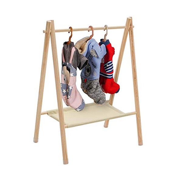 Morimoe Porte-vêtements en bois pour animaux de compagnie / poupée / bébé