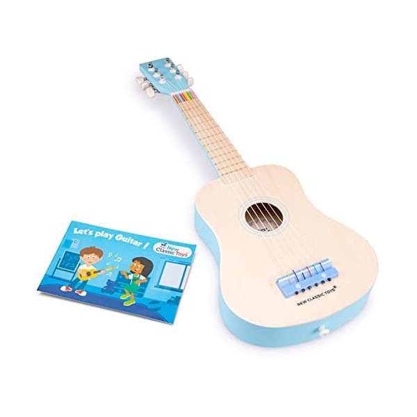 New Classic Toys Instrument débutants Guitare de Luxe avec Le Livre de Musique-Naturelle/Rouge 10300