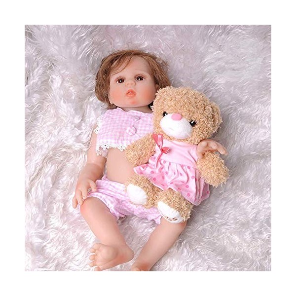 Reborn Baby Dolls,48Cm Reborn Doll Simulation Jouets pour Enfants Silicone Vinyle Corps Sûr Et Insipide Vêtements De Poupée R