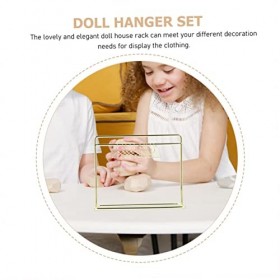 ibasenice 4 Ensembles Mini Cintre en Métal Porte-Vêtements Poupée Accessoires Poupée Placard pour 18 Pouces Cintre Vêtements 