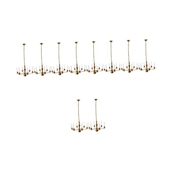 Toyvian 10 Pcs Modèle Lustre Poupée Maison Lustre Maison De Poupée Éclairage Maison De Poupée Plafonnier Miniature Lustre Min