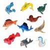 Laughhe Lot de 10 Mini Figurines danimaux Marins Jouet Modèle de Animaux Marins 10 Styles Réaliste Mer Animal Figure Jouets 