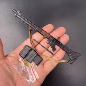 SOYNIA Accessoires de poupée Figurine à léchelle 1/6, Parachutiste Allemand FG42 Modèle Miniature en métal pour Figurine 12"