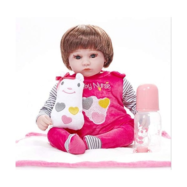 Reborn Baby Dolls, Simulation Baby Rebirth Silicone Doll 45cm Les Jouets pour Enfants Peuvent Prendre Un Bain, 45cm, Nourrir 