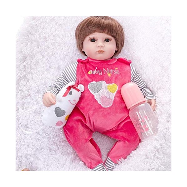 Reborn Baby Dolls, Simulation Baby Rebirth Silicone Doll 45cm Les Jouets pour Enfants Peuvent Prendre Un Bain, 45cm, Nourrir 