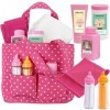 Click N Play Poupée bébé fille 30,5 cm avec sac de transport souple rose y compris accessoires de nettoyage et dalimentatio