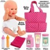 Click N Play Poupée bébé fille 30,5 cm avec sac de transport souple rose y compris accessoires de nettoyage et dalimentatio