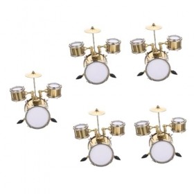 Toyvian 5 Ensembles Mini Modèle DInstrument De Musique Accessoires De Batterie Kit De Batterie Décorations De Maison Mini Ma