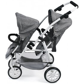 Bayer Chic 2000&nbsp;689&nbsp;76&nbsp;Landau de Tandem Poussette de poupée Vario, 3 Jahre to 7 Jahre,Jeans Gris