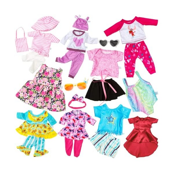BDDOLL Lot de 23 vêtements et accessoires pour poupée américaine de 45,7 cm pour poupée de 45,7 cm avec poupées Our Generatio